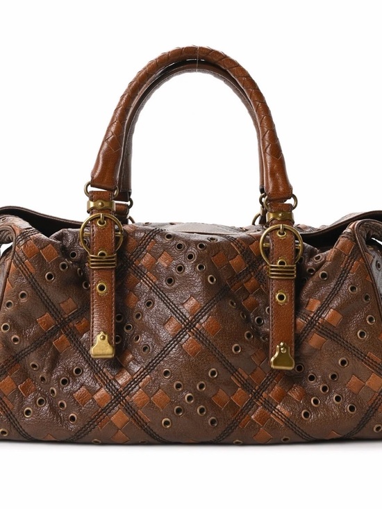 Bottega Veneta Handbags - BOTTEGA VENETA Goatskin Grommet Boston Handbag